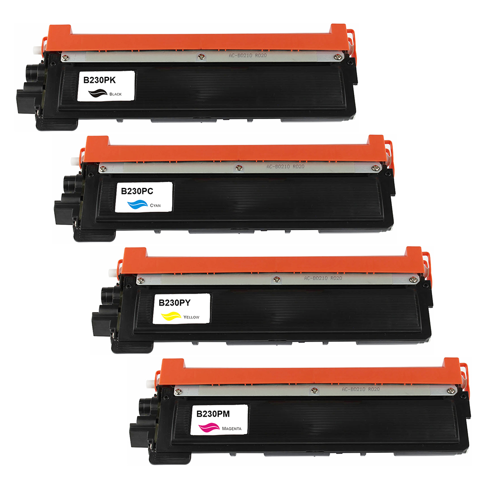 Toner compatible Brother TN-230BK/C/M/Y – Pack 4 couleurs – K:2200 C/M/Y:1400 pages