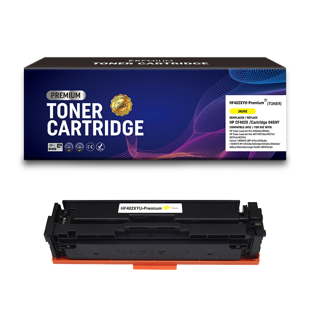 Toner compatible HP CF402X / Cartridge 045HY(201X) Jaune – 2300 pages